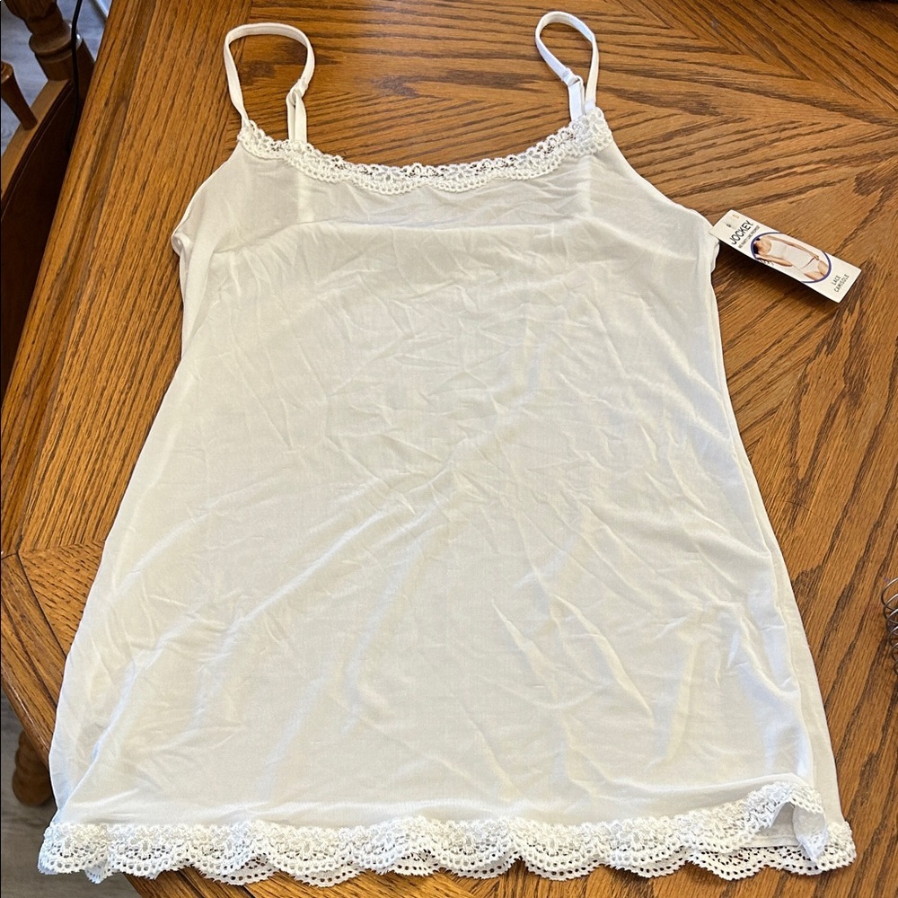 Jockey Women’s (S) Classic White Ultralight Smoothing Lace Camisole NWT